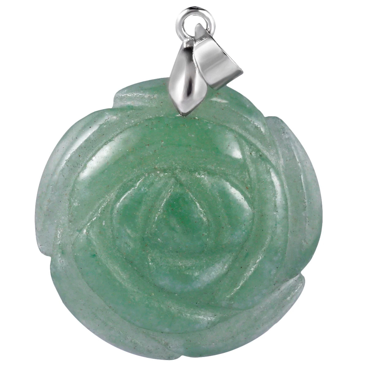 Pierre précieuse florale rose sculptée à la main, pierre de cristal naturel, accessoires de collier de bricolage, bijoux exécutifs