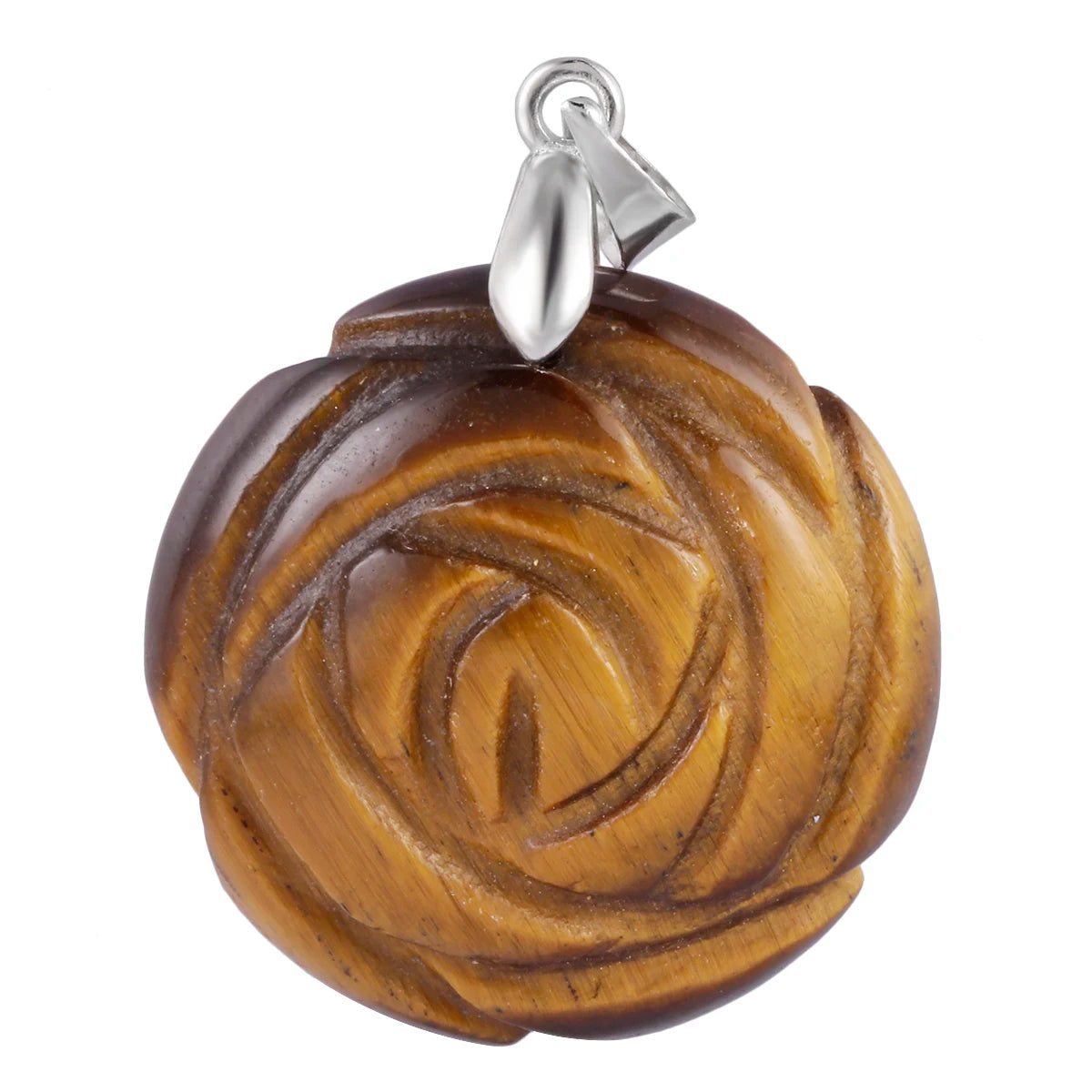 Pierre précieuse florale rose sculptée à la main, pierre de cristal naturel, accessoires de collier de bricolage, bijoux exécutifs