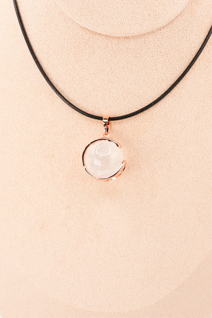 Pendentif | Rock Crystal Moon Sphere